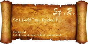 Szilvásy Rudolf névjegykártya